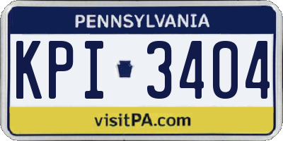 PA license plate KPI3404