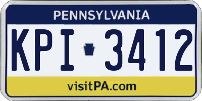 PA license plate KPI3412