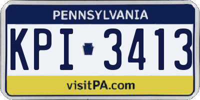 PA license plate KPI3413