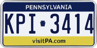 PA license plate KPI3414