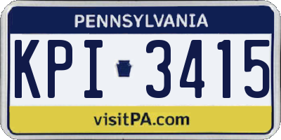 PA license plate KPI3415