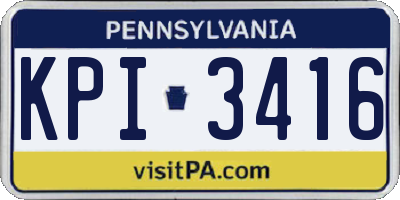 PA license plate KPI3416