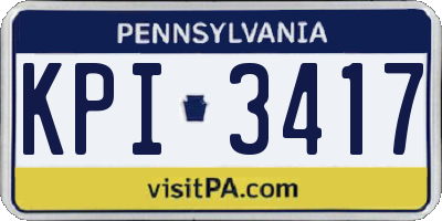 PA license plate KPI3417