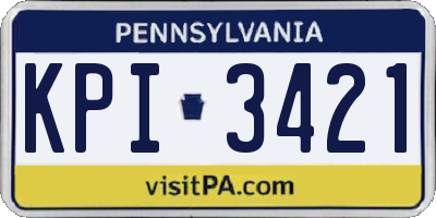 PA license plate KPI3421