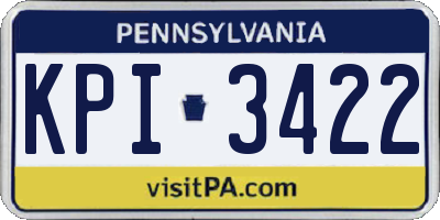PA license plate KPI3422