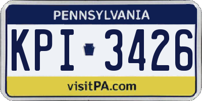 PA license plate KPI3426