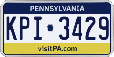 PA license plate KPI3429