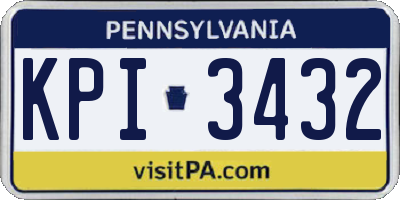 PA license plate KPI3432