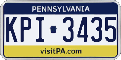 PA license plate KPI3435