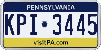 PA license plate KPI3445