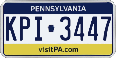 PA license plate KPI3447
