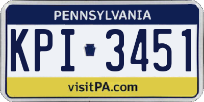 PA license plate KPI3451