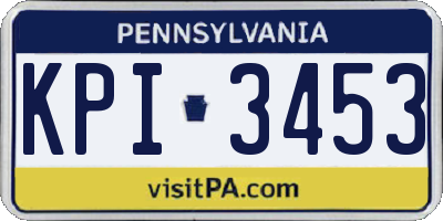 PA license plate KPI3453