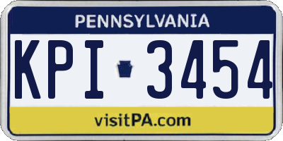 PA license plate KPI3454