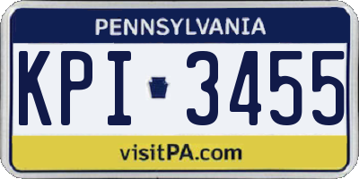 PA license plate KPI3455