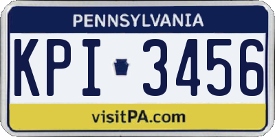 PA license plate KPI3456