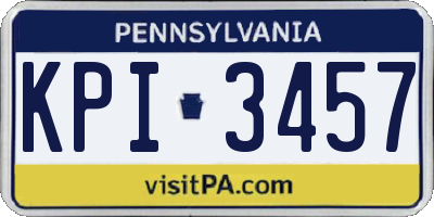 PA license plate KPI3457