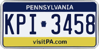 PA license plate KPI3458