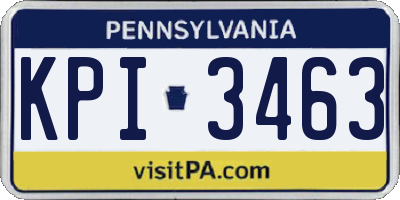PA license plate KPI3463