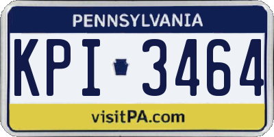 PA license plate KPI3464