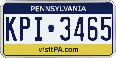PA license plate KPI3465