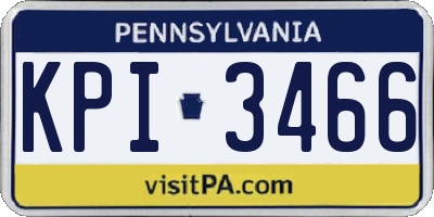 PA license plate KPI3466