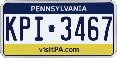 PA license plate KPI3467