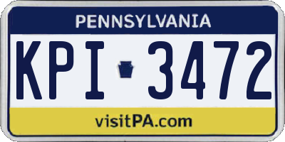 PA license plate KPI3472