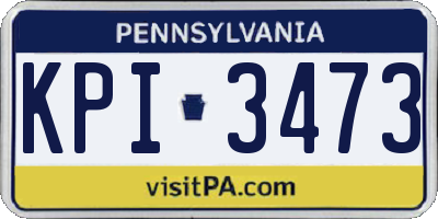 PA license plate KPI3473