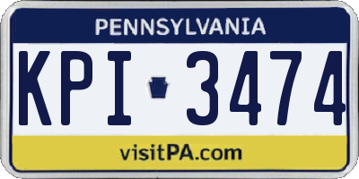 PA license plate KPI3474