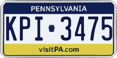 PA license plate KPI3475