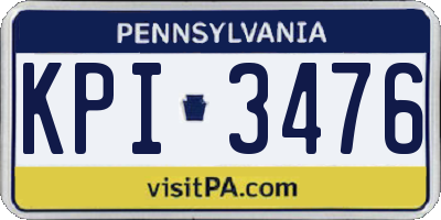 PA license plate KPI3476