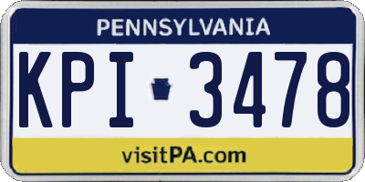PA license plate KPI3478