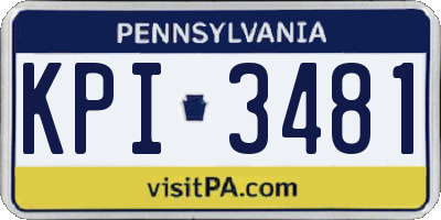 PA license plate KPI3481