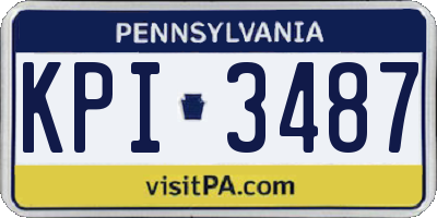 PA license plate KPI3487