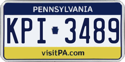 PA license plate KPI3489