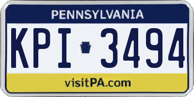 PA license plate KPI3494
