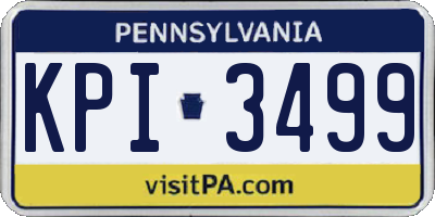 PA license plate KPI3499