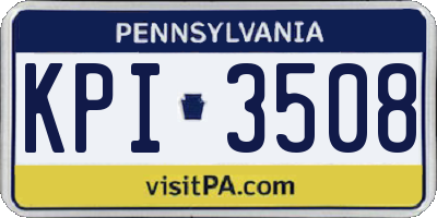 PA license plate KPI3508