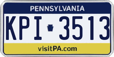 PA license plate KPI3513