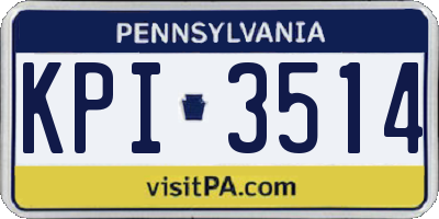 PA license plate KPI3514