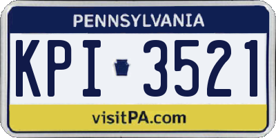 PA license plate KPI3521