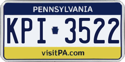 PA license plate KPI3522