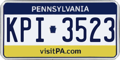 PA license plate KPI3523