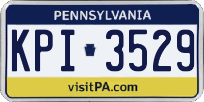 PA license plate KPI3529
