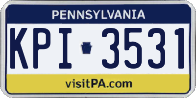 PA license plate KPI3531