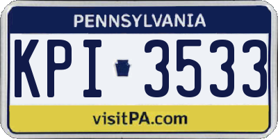 PA license plate KPI3533