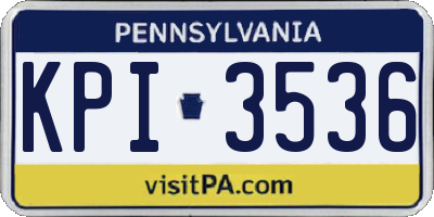 PA license plate KPI3536