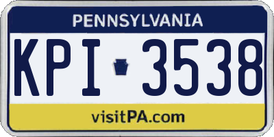 PA license plate KPI3538