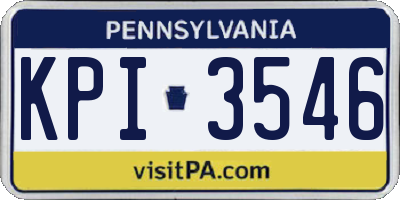 PA license plate KPI3546